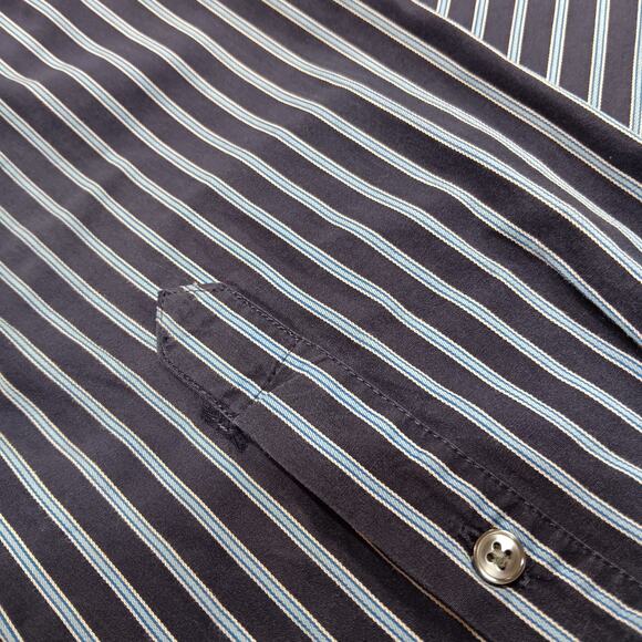 Calvin Klein‎ Blue/Blue Men's Button-Down Long Sleeve Shirt Sz 17 34/35 Slim Fit - Picture 9 of 10